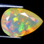 3.42 ct Pear (13.95 x 9.77 mm) Un-Heated Ethiopia Rainbow Opal Loose Stone