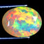 2.74 ct Oval (12.07 x 9.38 mm) Un-Heated Ethiopia Rainbow Opal Gemstone
