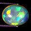 2.85 ct Five-star Oval Cabochon (11.84 x 9.39 mm) Ethiopian Rainbow Opal