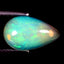 1.68 ct Fantastic Pear Cabochon (12.59 x 7.66 mm) Ethiopian Rainbow Opal