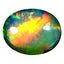 1.59 ct Oval Cabochon (10.94 x 8.59 mm) Ethiopian Rainbow Opal Gemstone