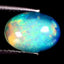 1.58 ct Shimmering Oval Cabochon (10.41 x 7.47 mm) Rainbow Opal Gemstone