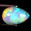 1.71 ct Pear Cabochon (10.96 x 7.26 mm) Ethiopian Welo Rainbow Opal Stone