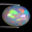 3.21 ct Oval Cabochon (12.66 x 9.70 mm) Ethiopian Rainbow Opal Gemstone