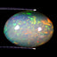 3.16 ct Phenomenal Oval Cabochon (12.21 x 9.02 mm) Rainbow Opal Gemstone