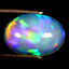 3.75 ct Oval Cabochon (13.72 x 9.61 mm) Ethiopian Rainbow Opal Gemstone