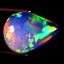 4.12 ct Supreme Pear Cabochon (16.04 x 11.57 mm) Ethiopian Rainbow Opal