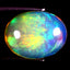 3.10 ct Eye-popping Oval Cabochon (12.14 x 9.40 mm) Rainbow Opal Gemstone