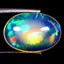 3.64 ct Oval Cabochon (13.93 x 9.75 mm) Ethiopian Rainbow Opal Gemstone