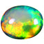 3.45 ct Superior Oval Cabochon (12.28 x 9.85 mm) Ethiopian Rainbow Opal
