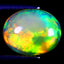 3.45 ct Superior Oval Cabochon (12.28 x 9.85 mm) Ethiopian Rainbow Opal