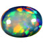 3.53 ct Five-star Oval Cabochon (13.51 x 10.37 mm) Rainbow Opal Gemstone
