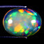 3.53 ct Five-star Oval Cabochon (13.51 x 10.37 mm) Rainbow Opal Gemstone