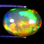 2.88 ct Supreme Oval Cabochon (12.21 x 9.26 mm) Ethiopian Rainbow Opal