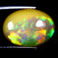 3.42 ct Oval Cabochon (13.83 x 10.12 mm) Ethiopian Rainbow Opal Gemstone