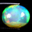 3.85 ct Impressive Oval Cabochon (12.33 x 10.49 mm) Rainbow Opal Gemstone