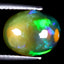 2.96 ct Valuable Oval Cabochon (11.40 x 9.23 mm) Ethiopian Rainbow Opal