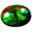 4.04 ct Oval Cabochon (15.50 x 11.45 mm) Ethiopian Flashing Black Opal