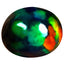 3.00 ct Oval Cabochon (10.46 x 8.87 mm) Ethiopian Natural Black Opal