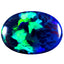 8.41 ct Oval Cabochon (19.90 x 14.47 mm) Multi Color Flashing Black Opal