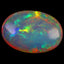 14.24 ct AIG CERTIFIED OVAL CABOCHON (22.53 x 15.78 mm) WELO RAINBOW OPAL