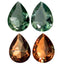 0.34 ct (2pcs) MATCHING PAIR Pear (4.05 x 3.05 mm) Unheated Alexandrite