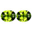 3.52 ct(2pcs) MATCHING PAIR Oval(9.00 x 7.12 mm) Natural Green Peridot