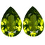 3.67 ct(2pcs) MATCHING PAIR Pear(9.97 x 7.08 mm) Natural Green Peridot