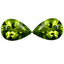 3.34 ct(2pcs) MATCHING PAIR Pear (9.86 x 6.80 mm) Natural Green Peridot