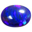 3.74 ct Oval Cabochon (13.64 x 10.43 mm) Ethiopian Flashing Black Opal