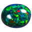 2.96 ct Oval Cabochon (11.00 x 8.95 mm) Ethiopian Flashing Black Opal