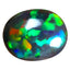 2.12 ct Oval Cabochon (11.97 x 9.69 mm) Flashing Black Opal Gemstone