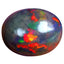 1.88 ct Oval Cabochon (9.84 x 7.86 mm) Ethiopian Flashing Black Opal