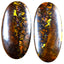43.69 ct RARE (2pcs) MATCHING PAIR Cabochon (31.17 x 14.63mm) Boulder Opal