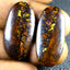 43.69 ct RARE (2pcs) MATCHING PAIR Cabochon (31.17 x 14.63mm) Boulder Opal