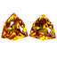 6.27 ct(2pcs) PAIR Trillion(10.67 x 10.25 mm) Citrine Genuine Gemstone