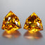 6.88 ct(2pcs) PAIR Trillion(10.81 x 10.67 mm) Natural Citrine Gemstone