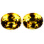 7.52 ct(2pcs) PAIR Oval(11.03 x 8.98 mm) Natural Golden Yellow Citrine