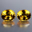7.52 ct(2pcs) PAIR Oval(11.03 x 8.98 mm) Natural Golden Yellow Citrine