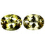 3.39 ct (2pcs) PAIR Oval (9.18 x 7.08 mm) Natural Yellow Heliodor Beryl