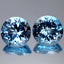 16.71 ct (2pcs) MATCHING PAIR Round Cut (12.18 x 12.15 mm) Swiss Blue Topaz