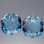 16.71 ct (2pcs) MATCHING PAIR Round Cut (12.18 x 12.15 mm) Swiss Blue Topaz