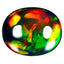 6.94 ct Fair Oval Cabochon(16.12 x 13.43 mm)Ethiopian Flashing Black Opal Stone