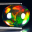 6.94 ct Fair Oval Cabochon(16.12 x 13.43 mm)Ethiopian Flashing Black Opal Stone