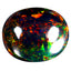 4.94 ct Superb Oval Cabochon (14.18 x 11.86 mm) Ethiopian Flashing Black Opal