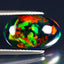 3.91 ct Pretty Oval Cabochon(15.38 x 9.41 mm)Ethiopian Flashing Black Opal Stone