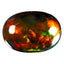 3.98 ct Sparkling Oval Cabochon (14.13 x 10.03 mm) Ethiopian Flashing Black Opal