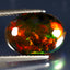 3.98 ct Sparkling Oval Cabochon (14.13 x 10.03 mm) Ethiopian Flashing Black Opal