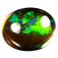 3.40 ct Oval Cabochon(12.40 x 10.11 mm)Ethiopian 360 Degree Flashing Black Opal