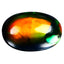 3.83 ct Oval Cabochon (13.76 x 9.05 mm) Ethiopian Flashing Black Opal